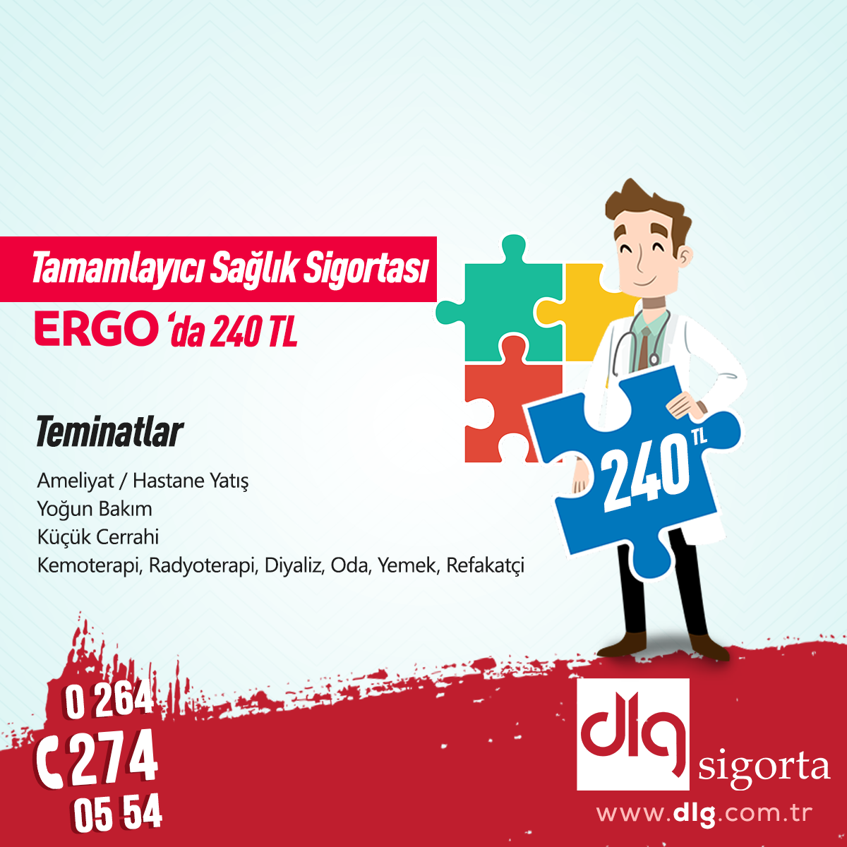 Tamamlayıcı sağlık sigortası şimdi ERGO'da 240 TL Tamamlayıcı sağlık sigortası şimdi ERGO'da 240 TL